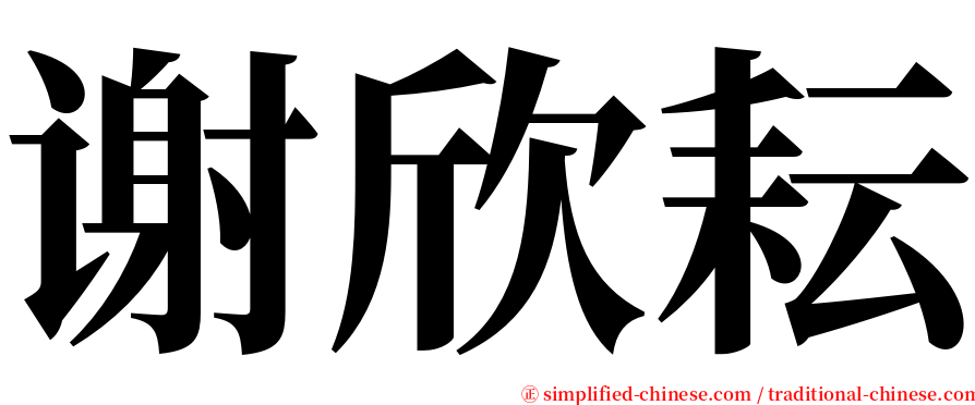 谢欣耘 serif font