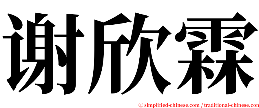 谢欣霖 serif font