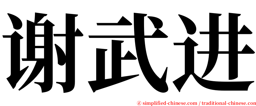 谢武进 serif font