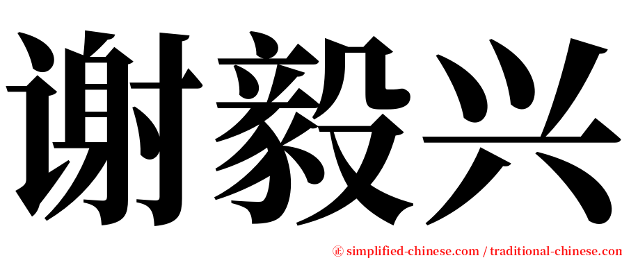 谢毅兴 serif font