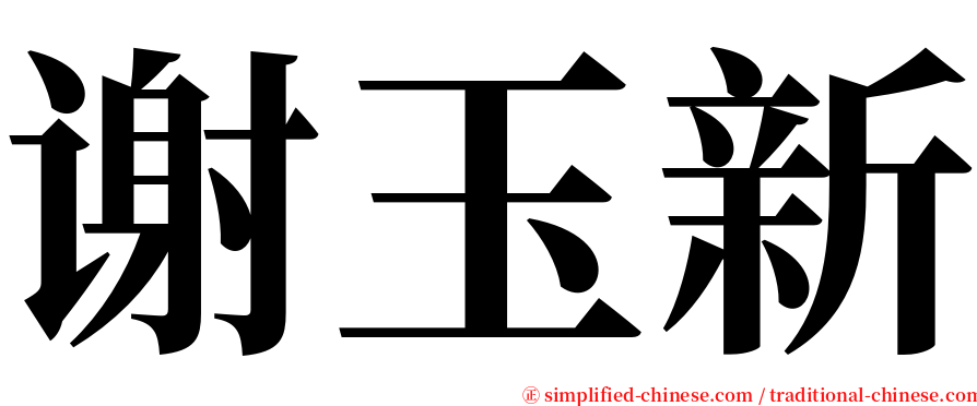 谢玉新 serif font