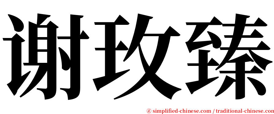 谢玫臻 serif font