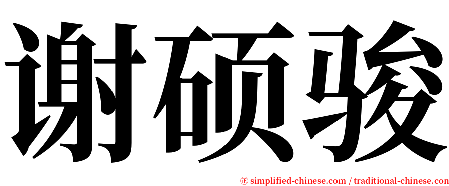 谢硕骏 serif font