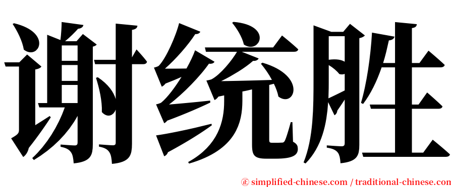 谢统胜 serif font