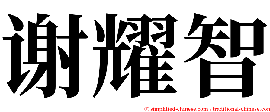 谢耀智 serif font