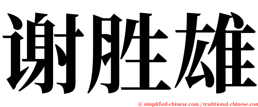 谢胜雄 serif font