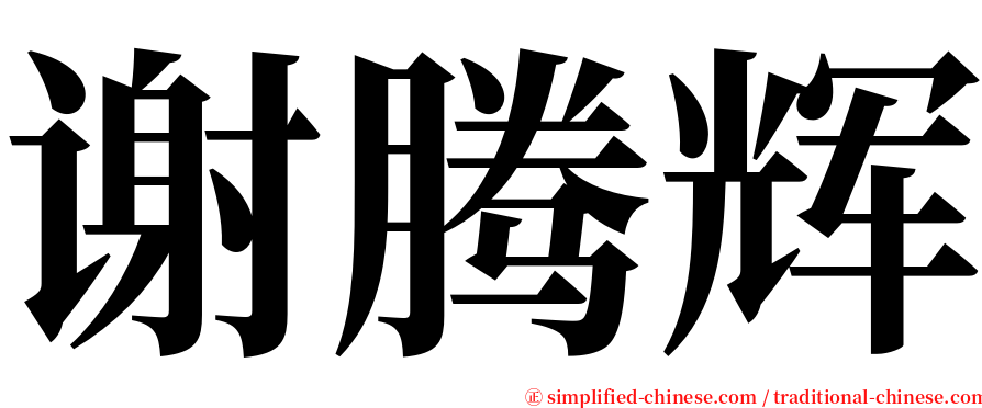 谢腾辉 serif font