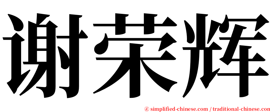 谢荣辉 serif font