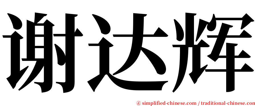 谢达辉 serif font