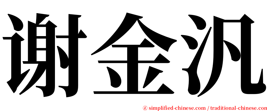 谢金汎 serif font