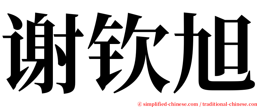 谢钦旭 serif font