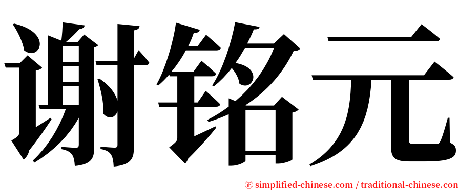 谢铭元 serif font