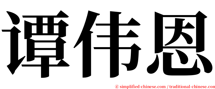 谭伟恩 serif font