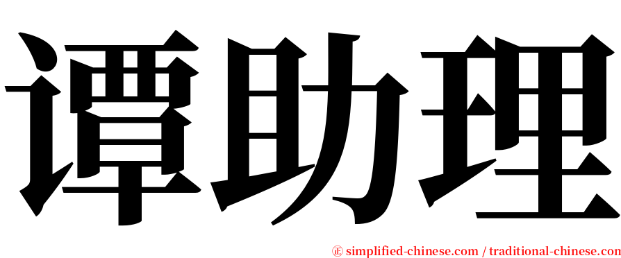 谭助理 serif font