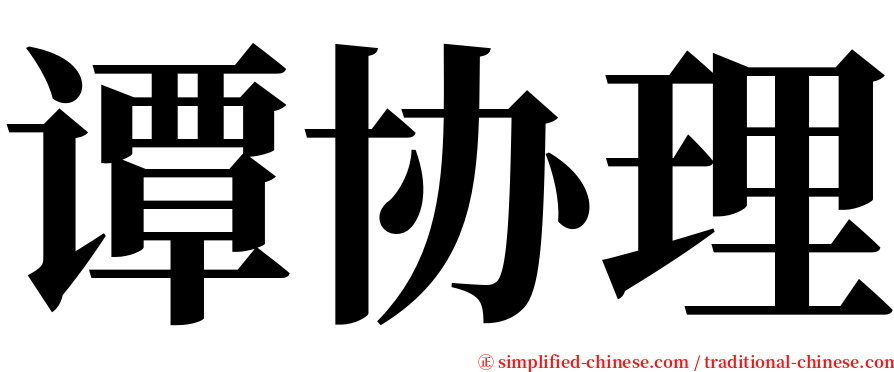 谭协理 serif font