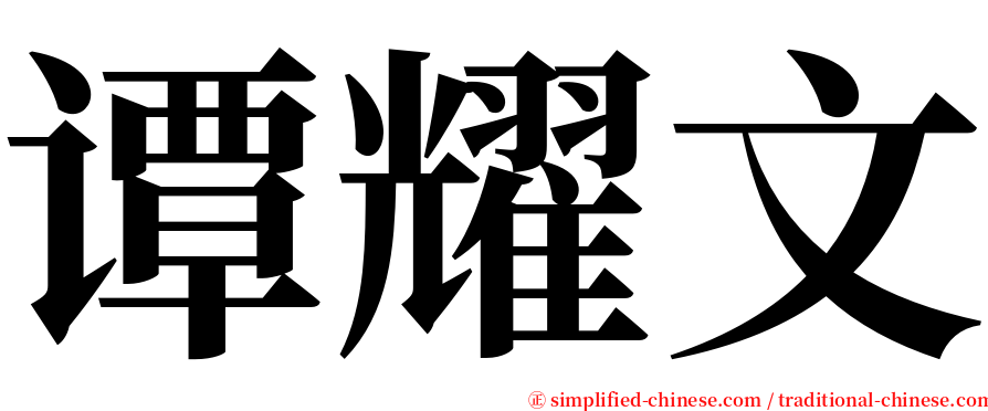 谭耀文 serif font
