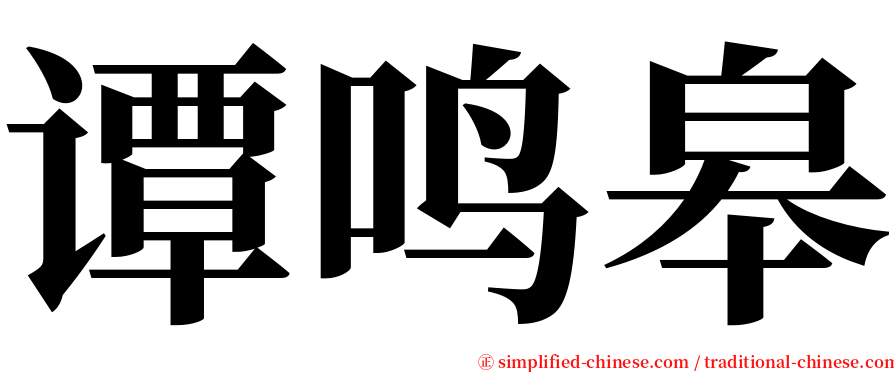 谭鸣皋 serif font