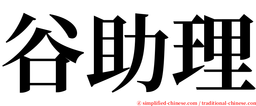 谷助理 serif font