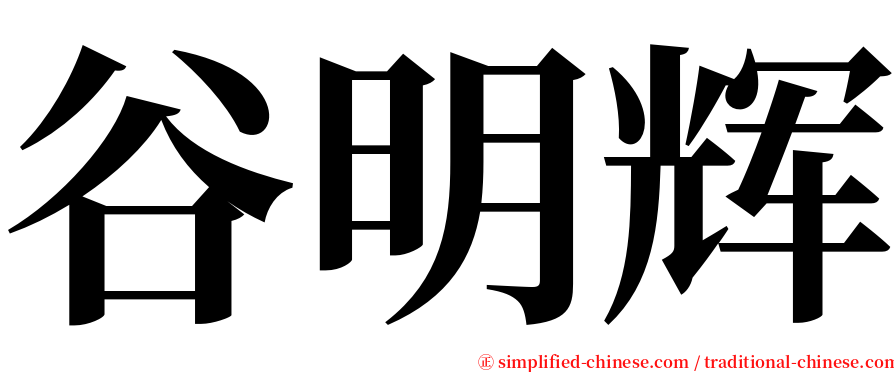 谷明辉 serif font