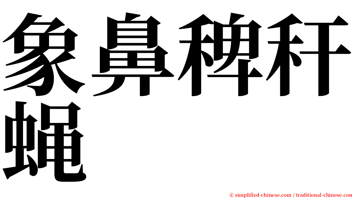 象鼻稗秆蝇 serif font