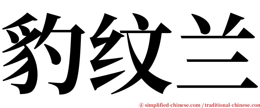 豹纹兰 serif font