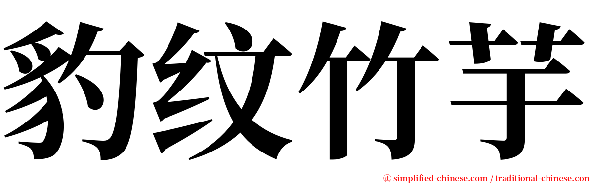 豹纹竹芋 serif font