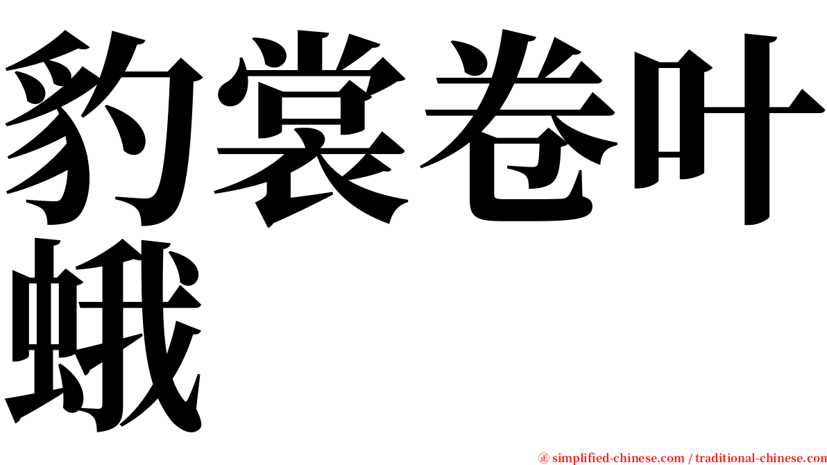 豹裳卷叶蛾 serif font