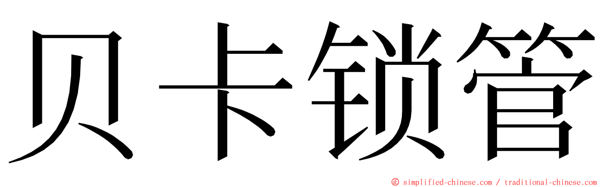 贝卡锁管 ming font