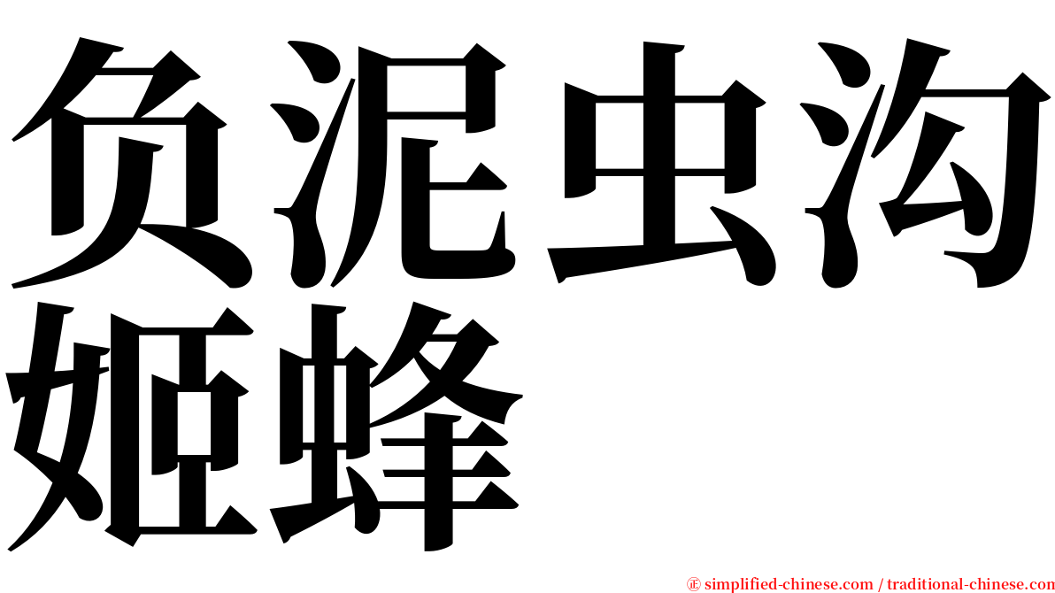 负泥虫沟姬蜂 serif font