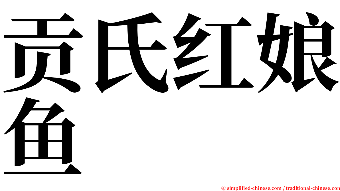 贡氏红娘鱼 serif font