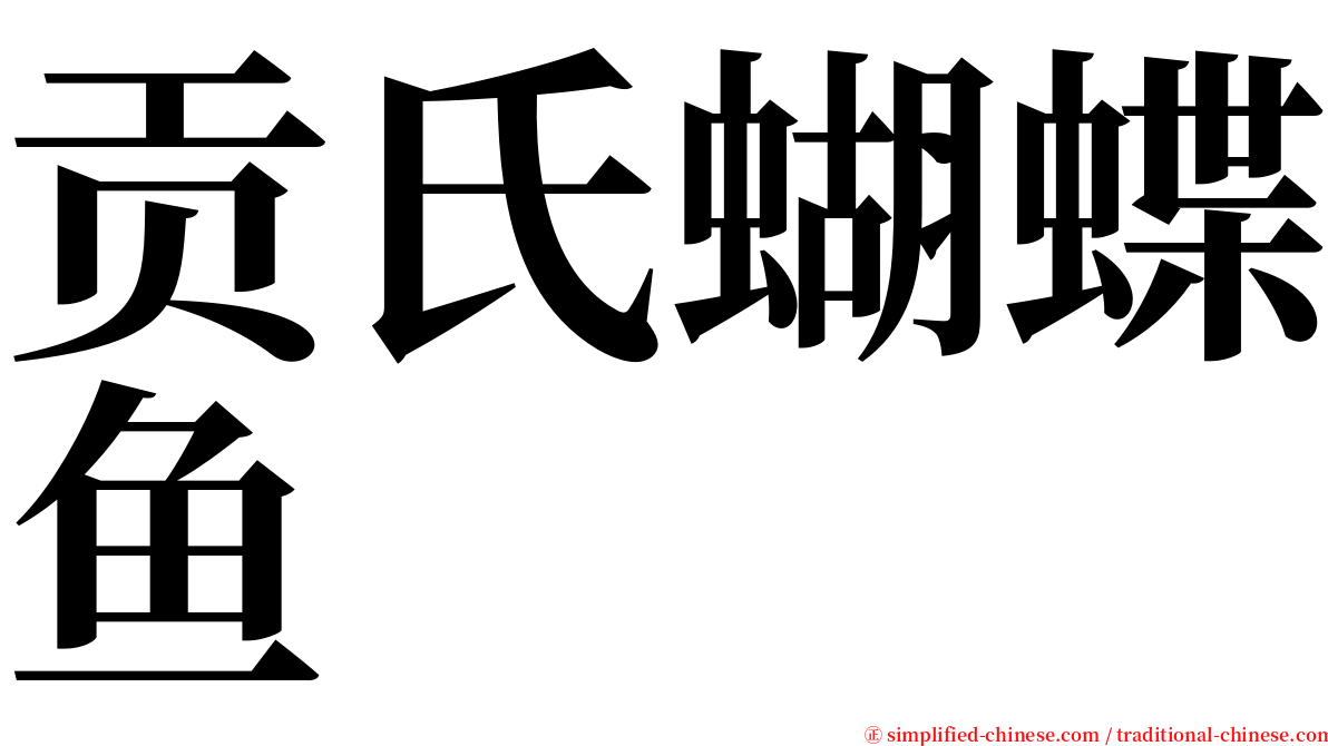 贡氏蝴蝶鱼 serif font