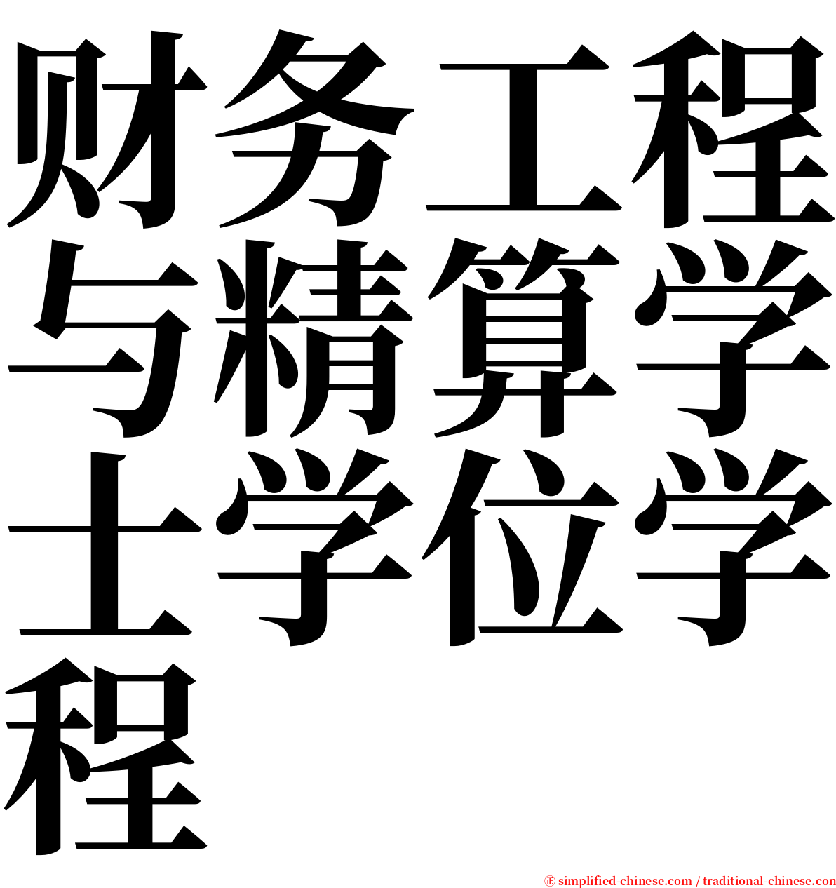 财务工程与精算学士学位学程 serif font