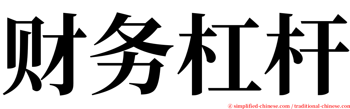 财务杠杆 serif font