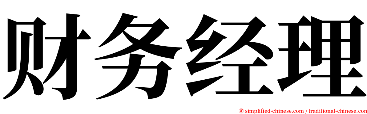 财务经理 serif font