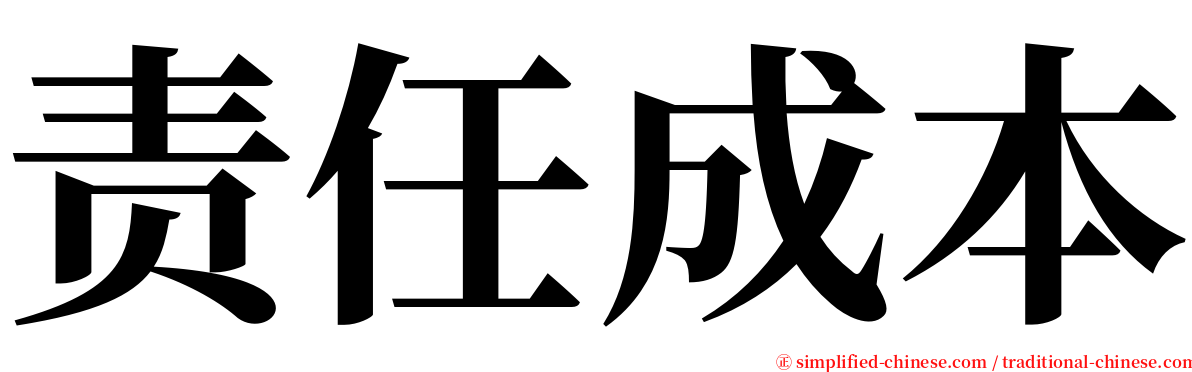 责任成本 serif font