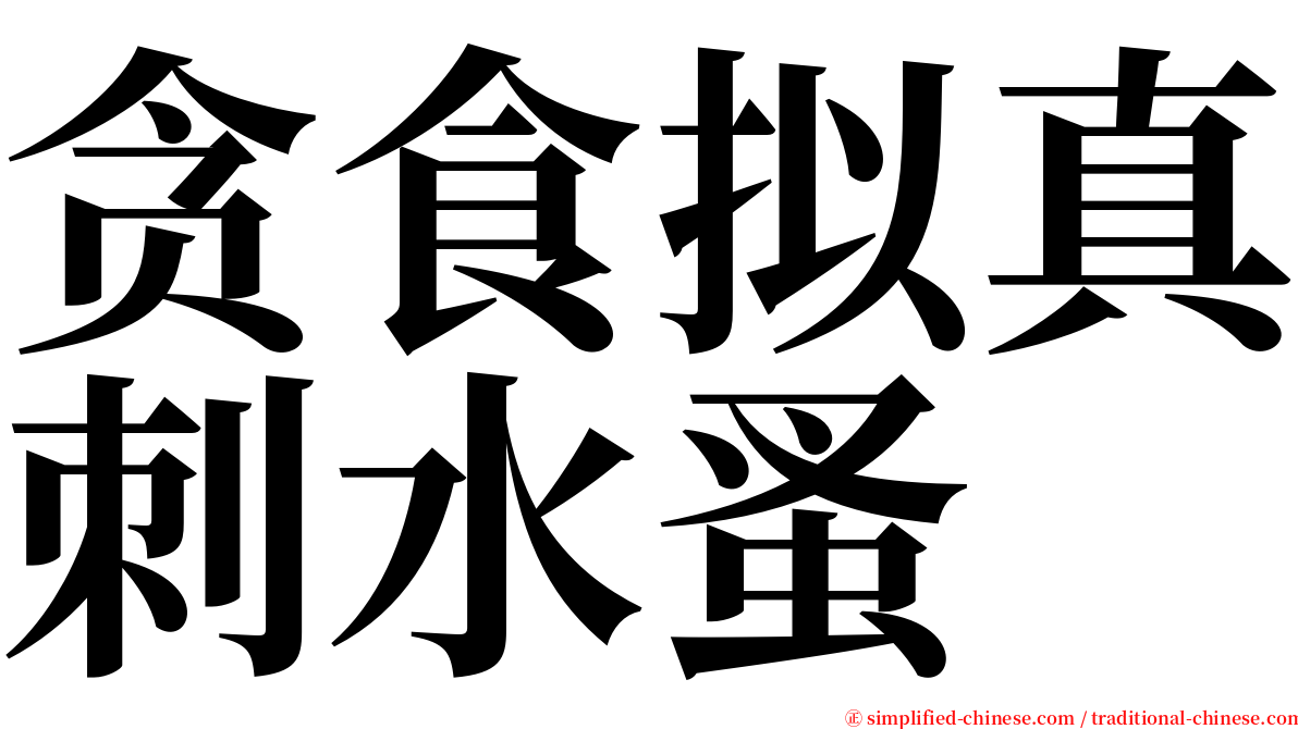 贪食拟真刺水蚤 serif font