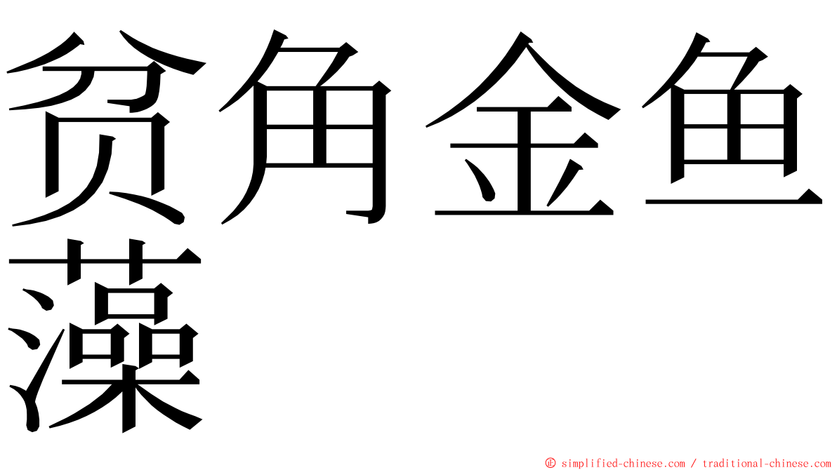 贫角金鱼藻 ming font