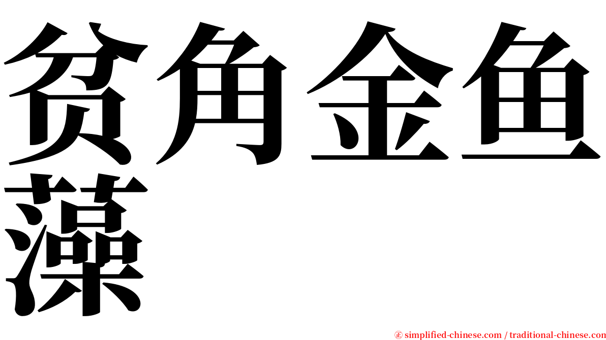 贫角金鱼藻 serif font