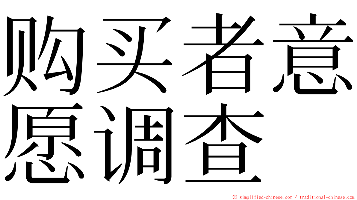 购买者意愿调查 ming font