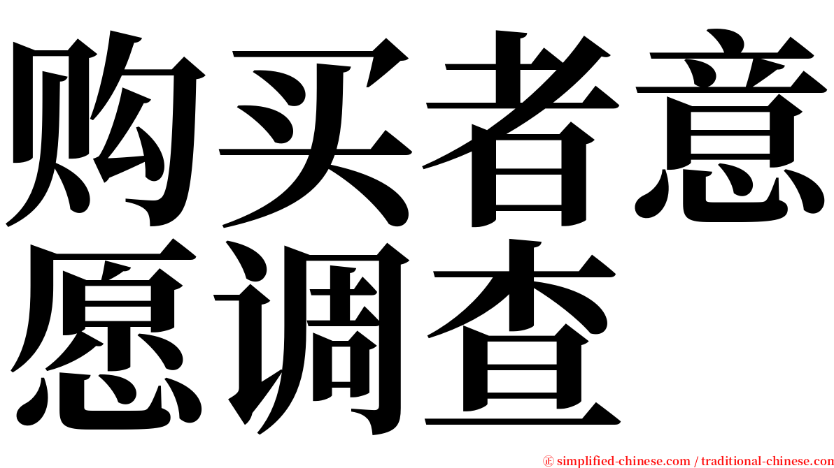 购买者意愿调查 serif font