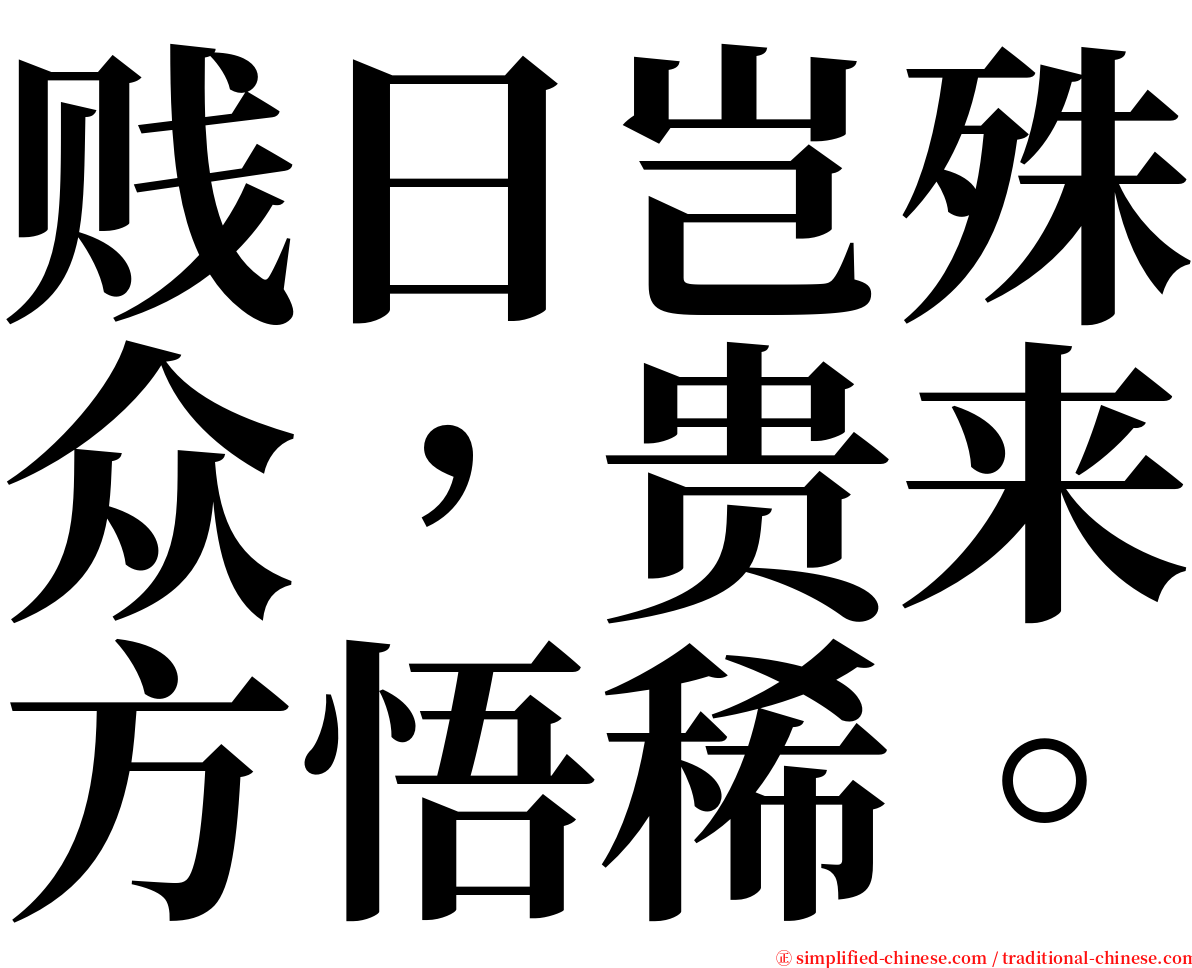 贱日岂殊众，贵来方悟稀。 serif font