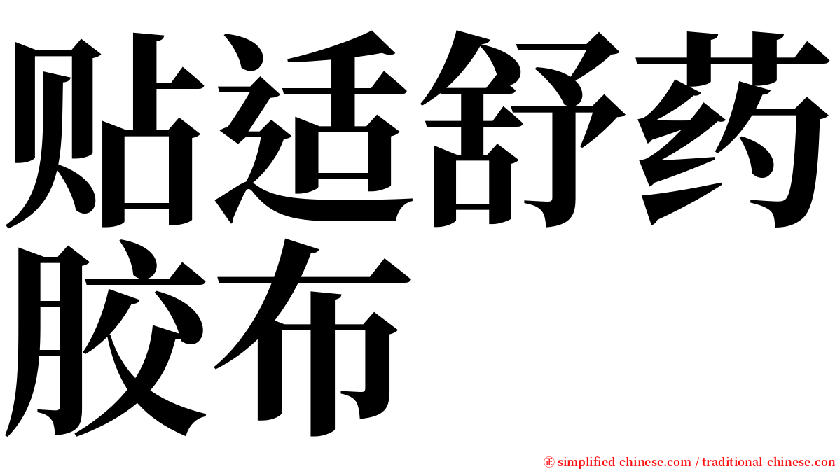 贴适舒药胶布 serif font