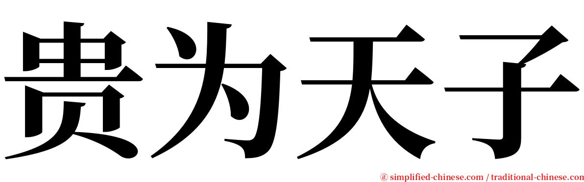 贵为天子 serif font