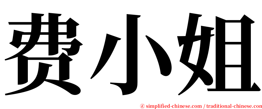 费小姐 serif font