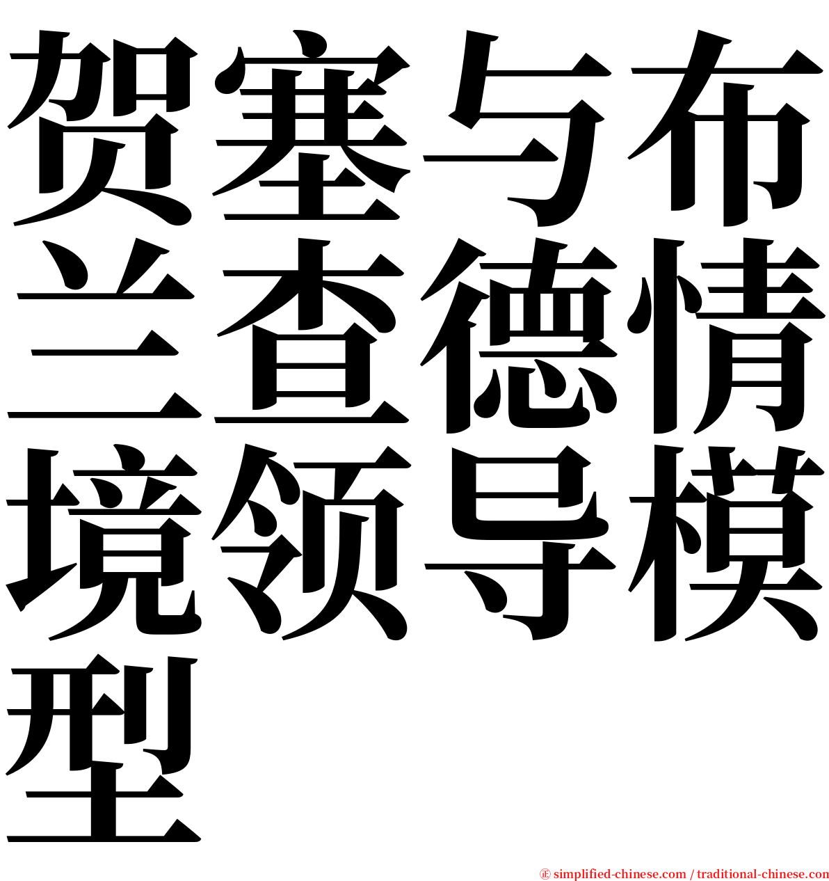 贺塞与布兰查德情境领导模型 serif font