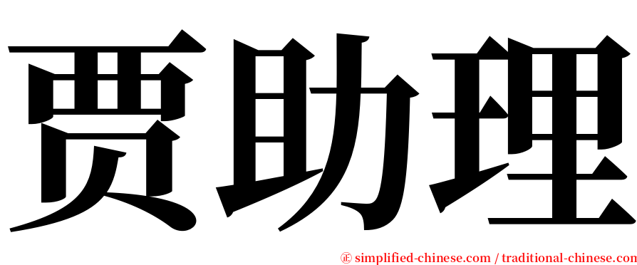 贾助理 serif font