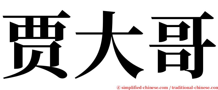 贾大哥 serif font