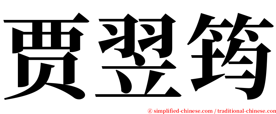 贾翌筠 serif font