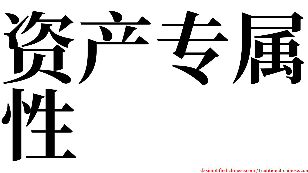 资产专属性 serif font