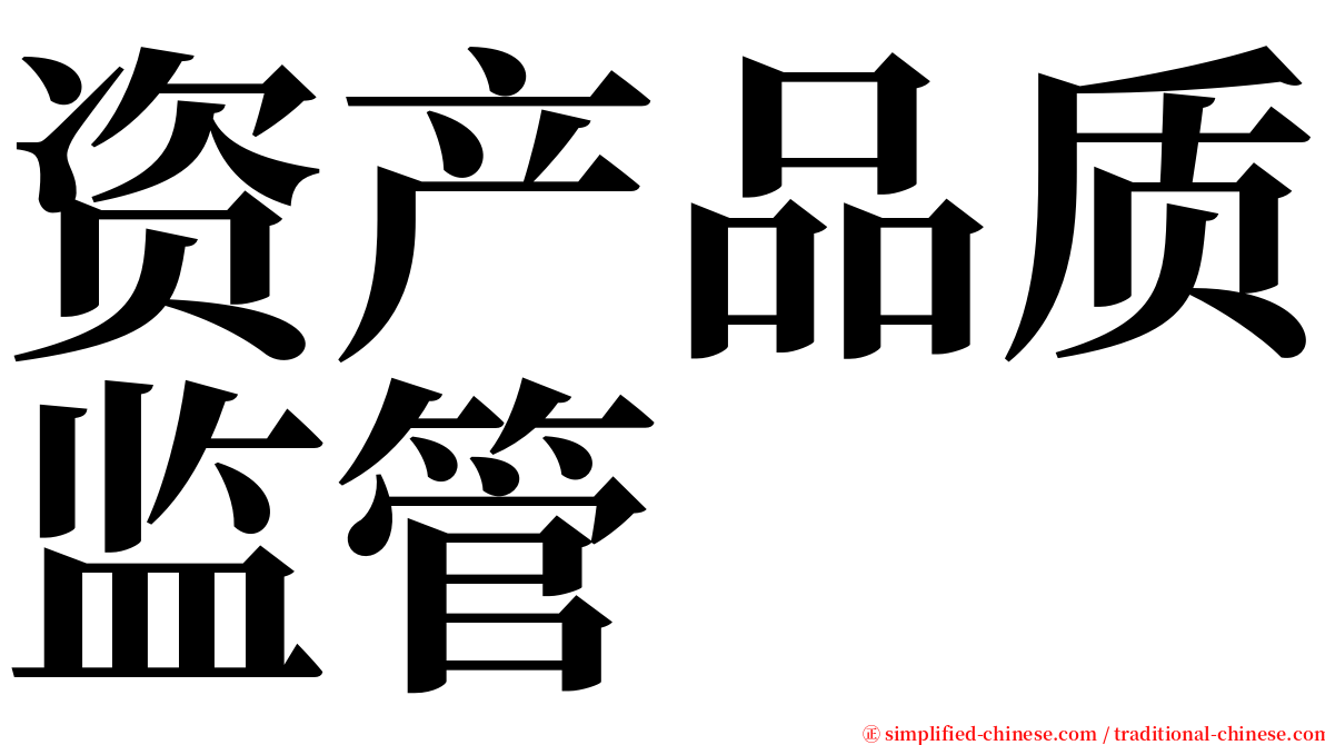 资产品质监管 serif font